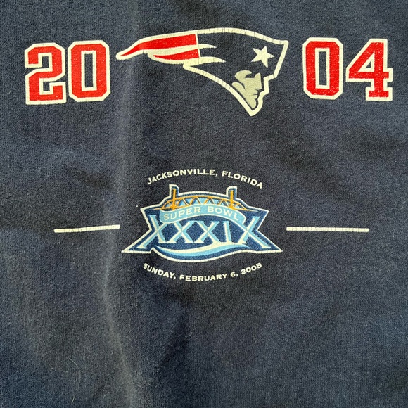 Vintage Jerzees 2004 Patriots AFC Champions Navy Blue Sweatshirt Men’s XL - Picture 3 of 6